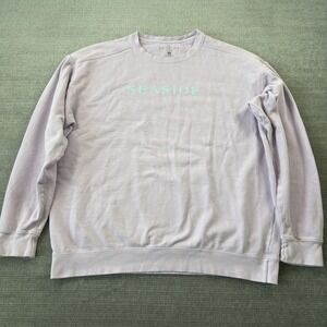 The Seaside Style Sweatshirt Womens XL Purple Fleece Crewneck Pullover Logo